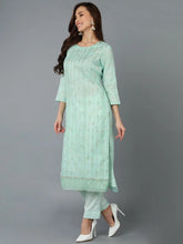 Women Organza Embroidered Ethnic Kurta Trouser